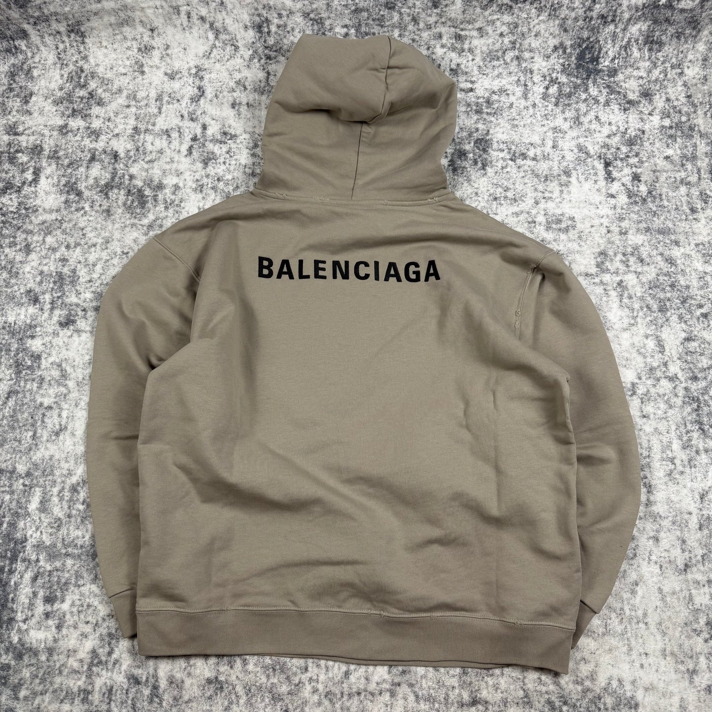 Balenciaga Distressed Embroidered Big Logo Hoodie