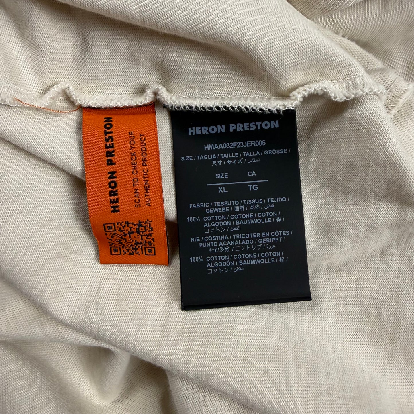 HERON PRESTON Nyc Censored T-Shirt In Ivory Blue
