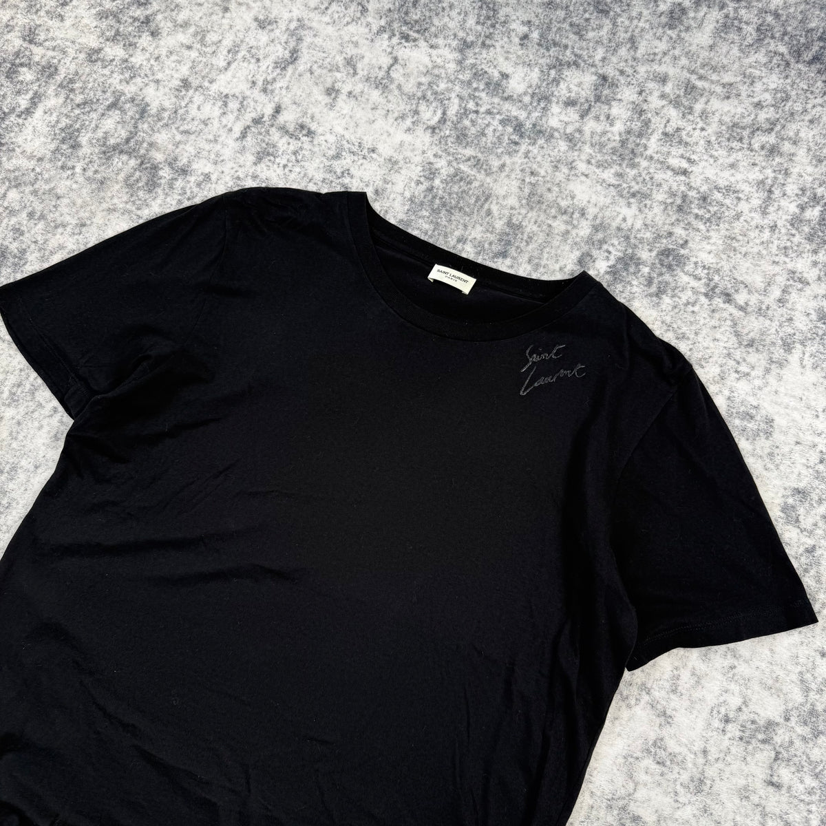 Saint Laurent SS/18 Signature Neck Logo ‘Black’ T-Shirt