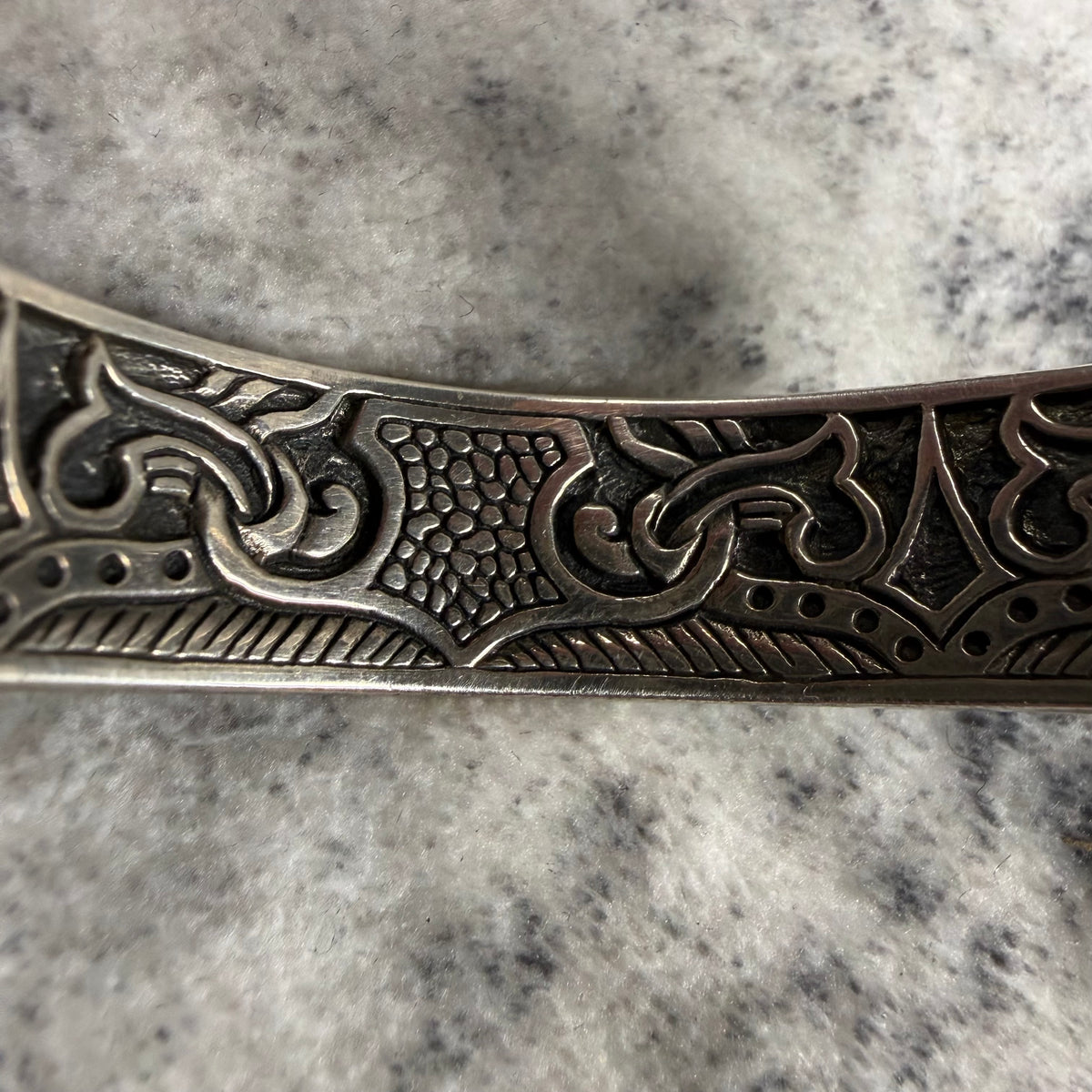 Clocks + Colours Eagle Black Stone Silver Cuff Bracelet