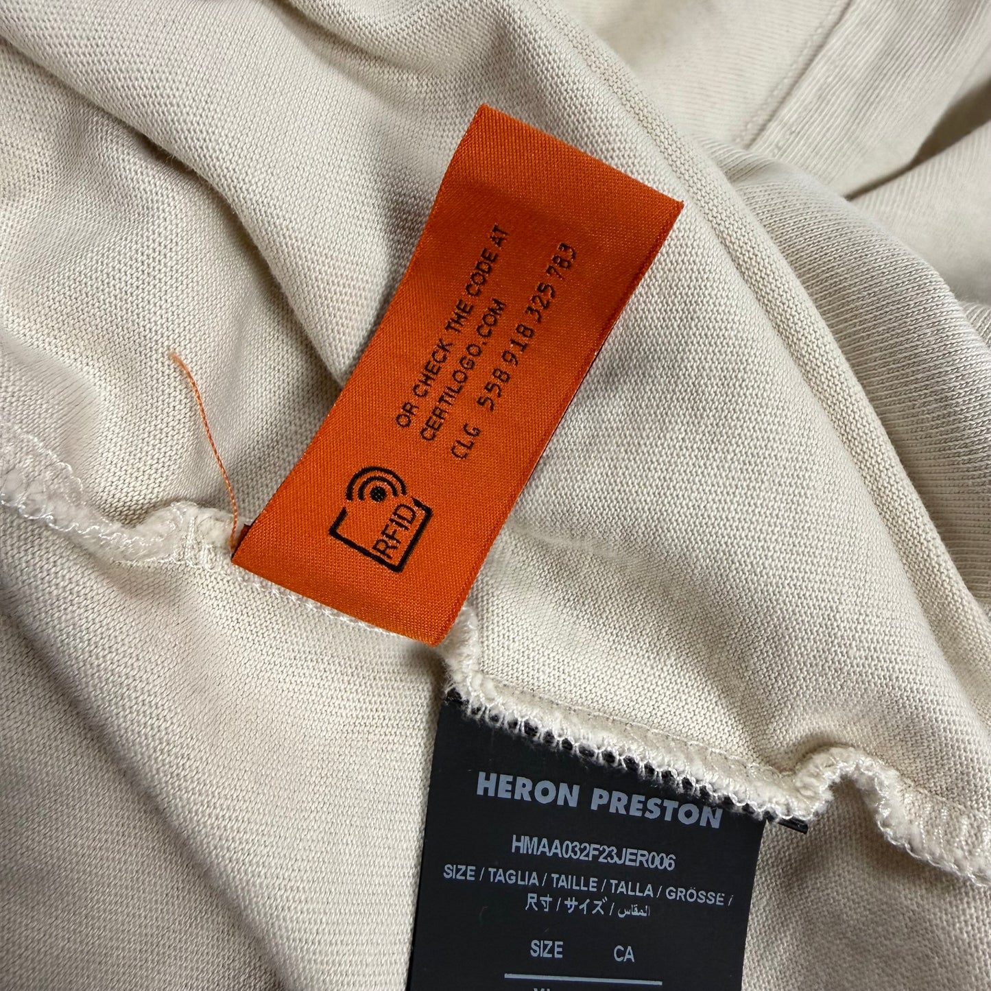 HERON PRESTON Nyc Censored T-Shirt In Ivory Blue