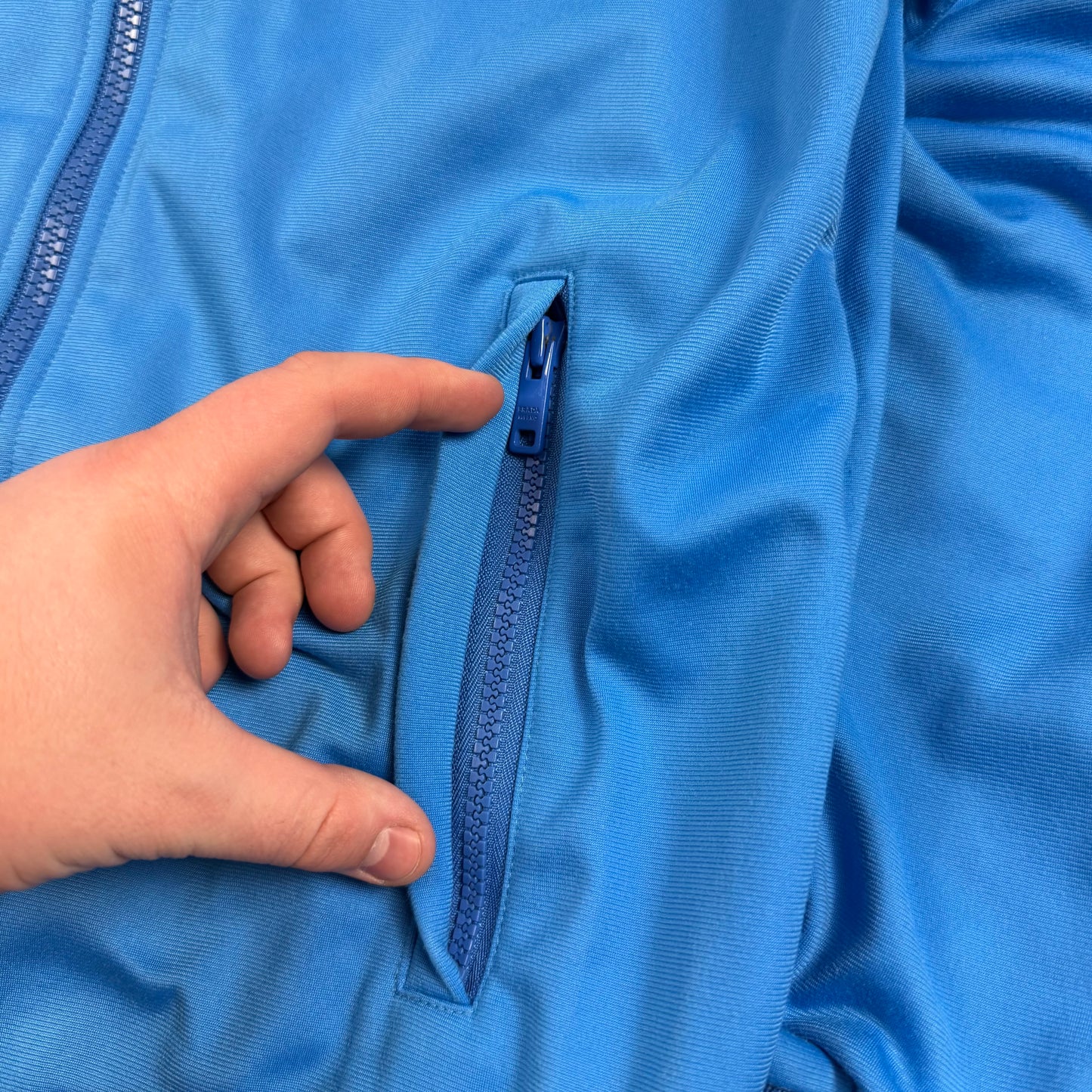 Prada Milano Triangle Logo Zip Track ‘Blue/Black’ Jacket