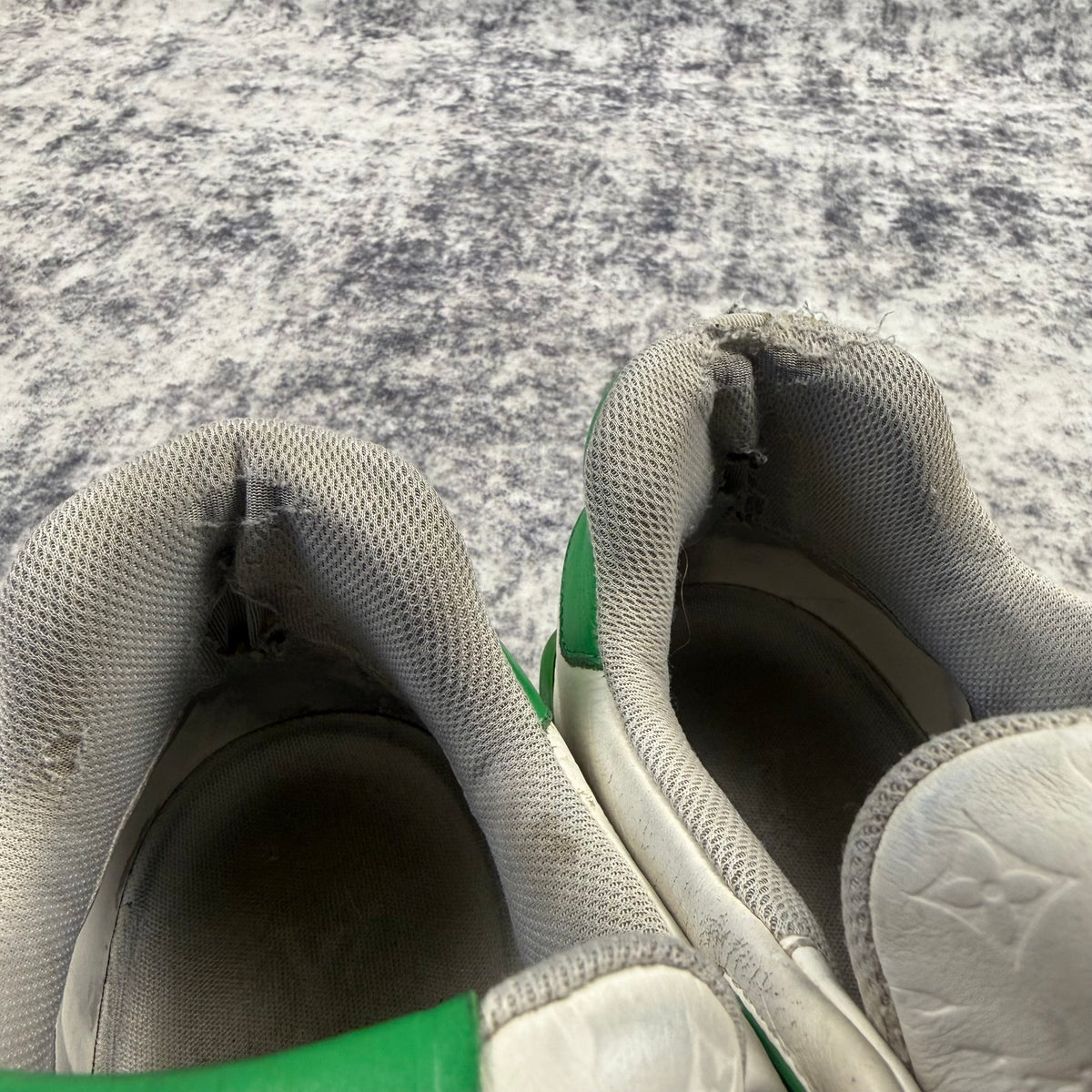 Louis Vuitton by Virgil Abloh Green & White LV Trainer Sneakers