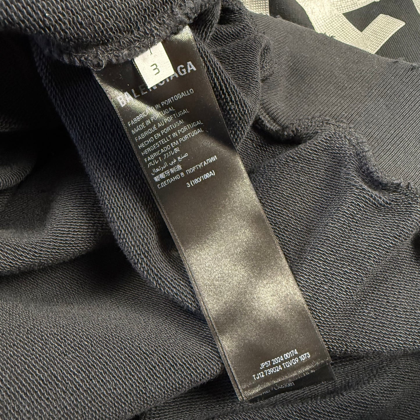 Balenciaga Tape Type Logo Distressed Hoodie