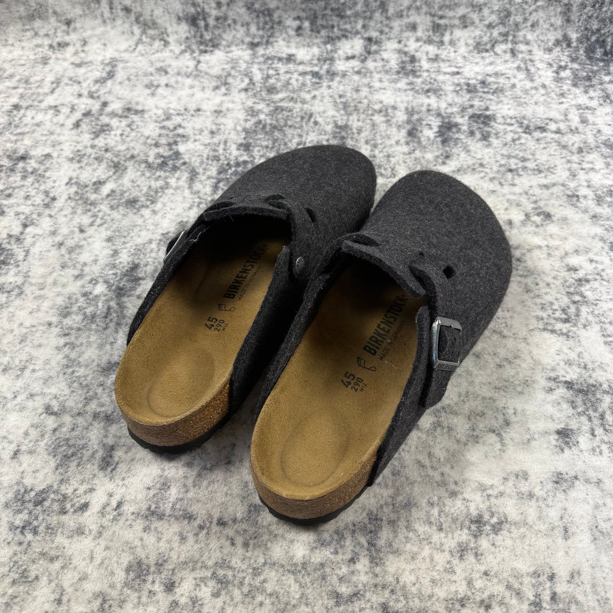 Birkenstock Boston Anthracite Wool Felt Clogs