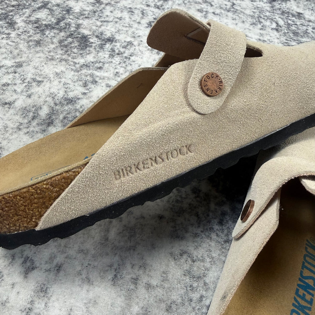 Birkenstock Boston Soft Footbed Suede Leather Taupe Clogs