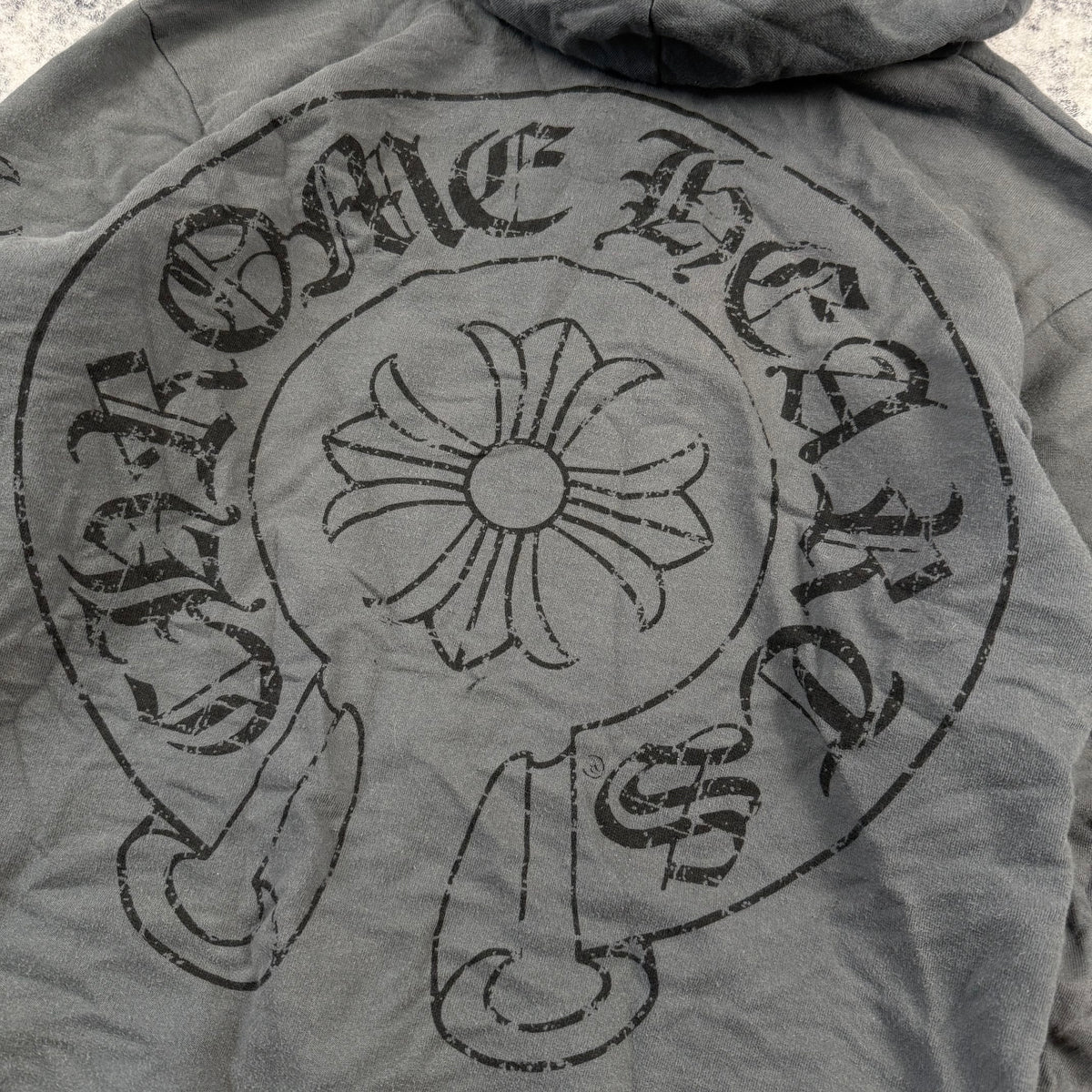 Chrome Hearts Vintage Horseshoe Cross ‘Gray’ Zip Up Hoodie