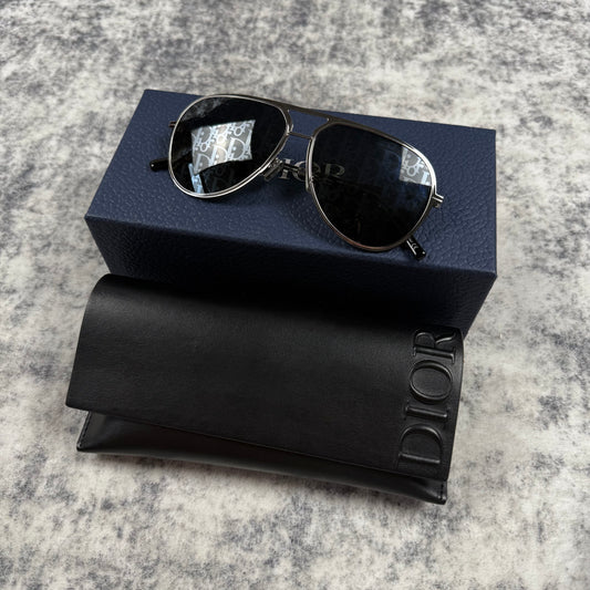 Dior Aviator Sunglasses Oblique Monogram Lens Silver