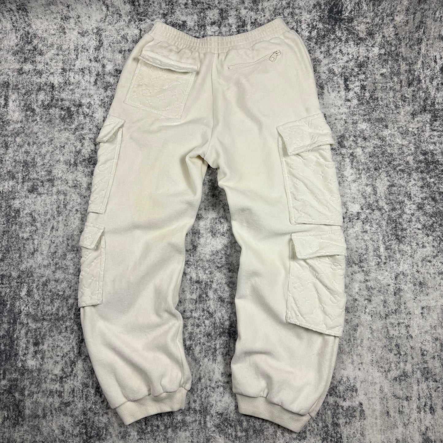 Louis Vuitton Monogram Flocked Logo ‘White’ Sweatpants