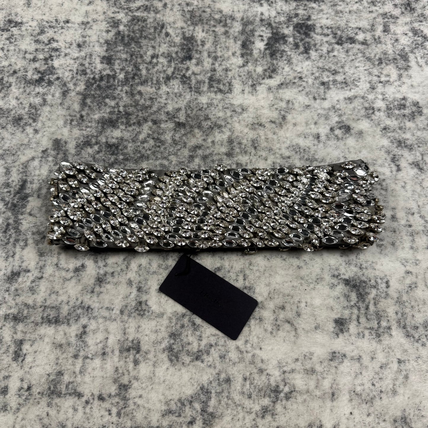 Prada Crystal Embellished Duchesse Satin Waist Belt
