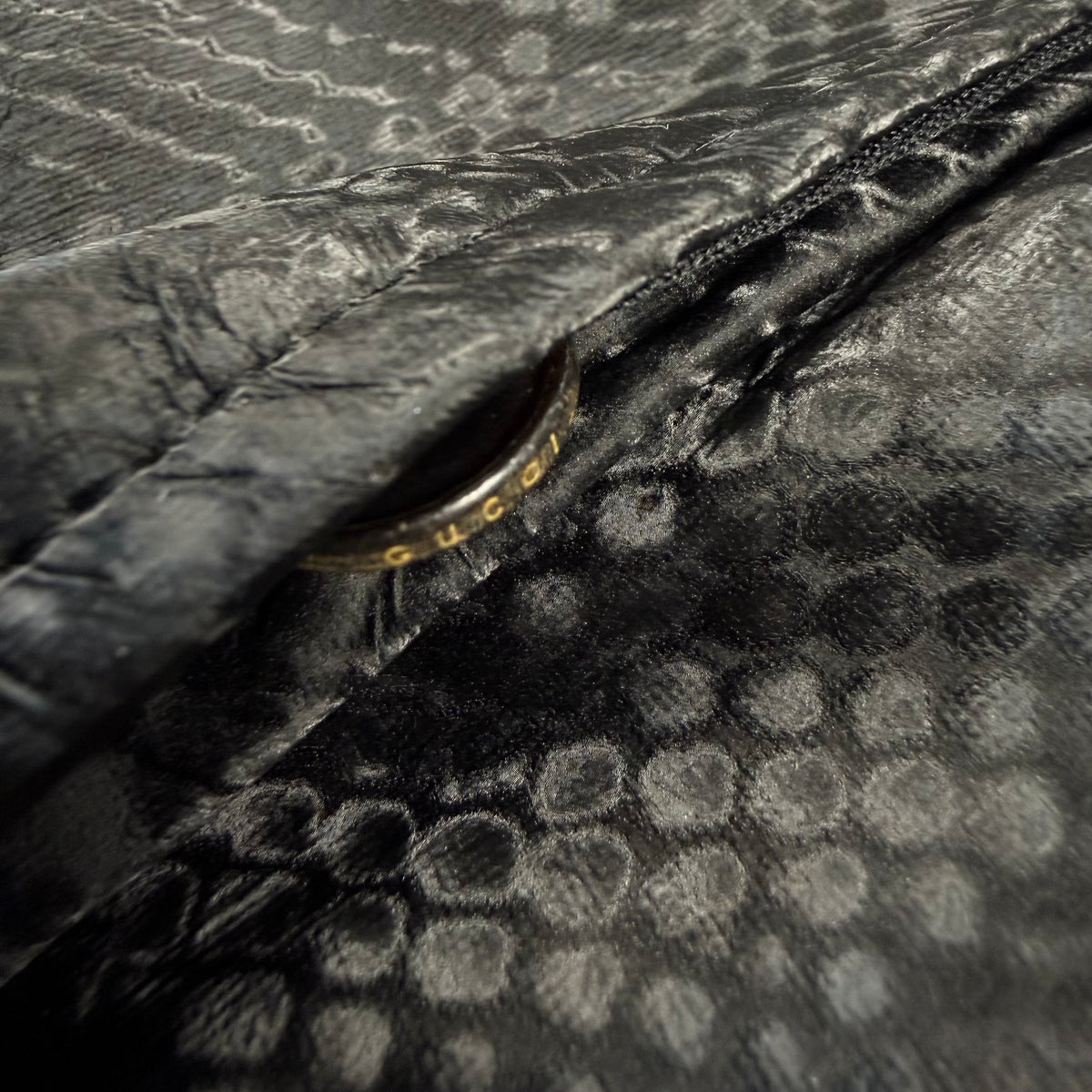 Gucci Vintage Black Snakeskin-Effect Textured Blazer