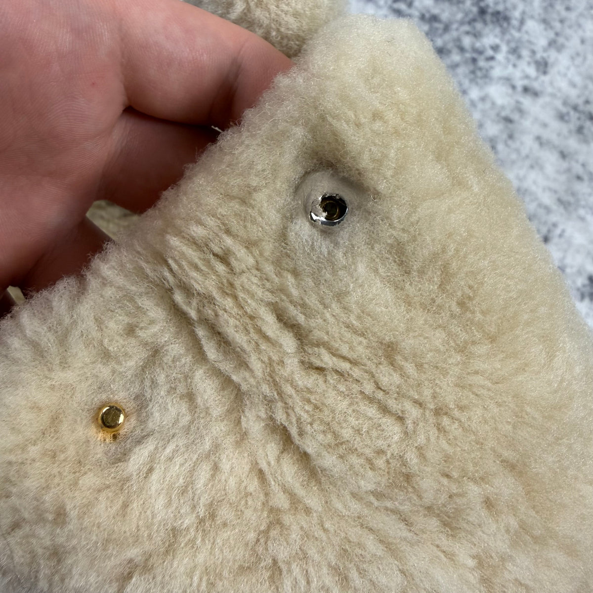 Miu Miu Cream Shearling Fur Handbag