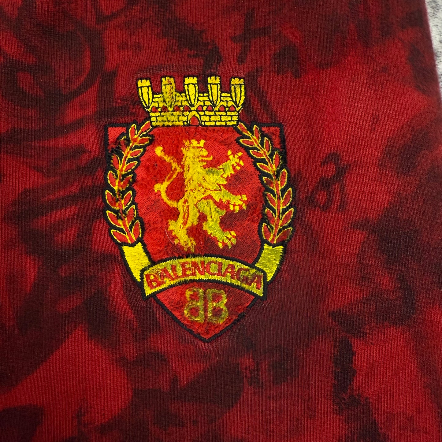 Balenciaga Sample Distressed Graffiti Print ‘Red’ Sweatpants