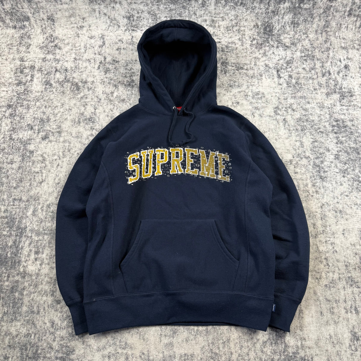 Supreme Water Arc Logo Hooded Sweatshirt Navy