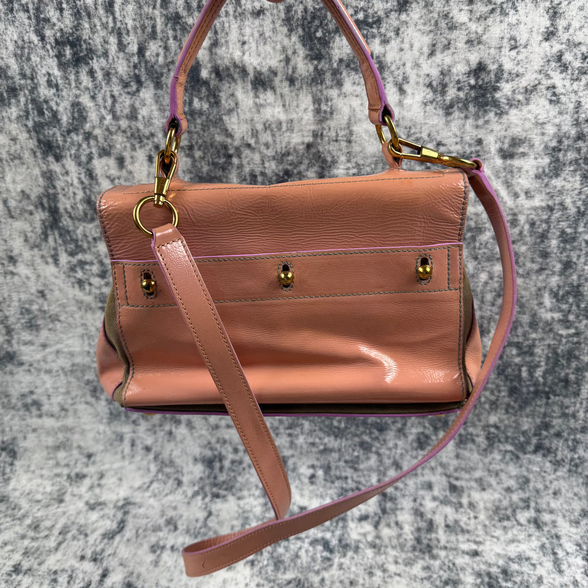 Vintage Yves Saint Laurent Muse Two Pink Patent Leather Shoulder Bag