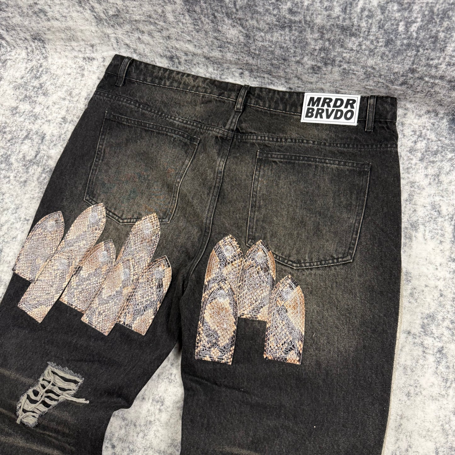 Who Decides War Black Patch Arch Mocha Denim Jeans