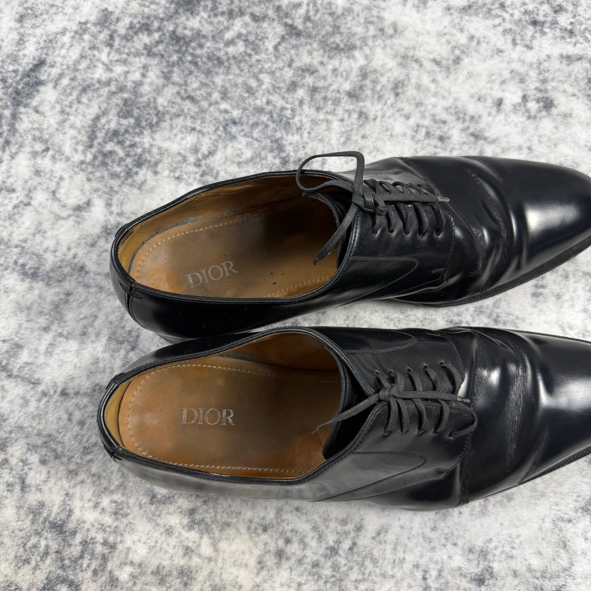 Dior Homme Black Leather Derby Shoes
