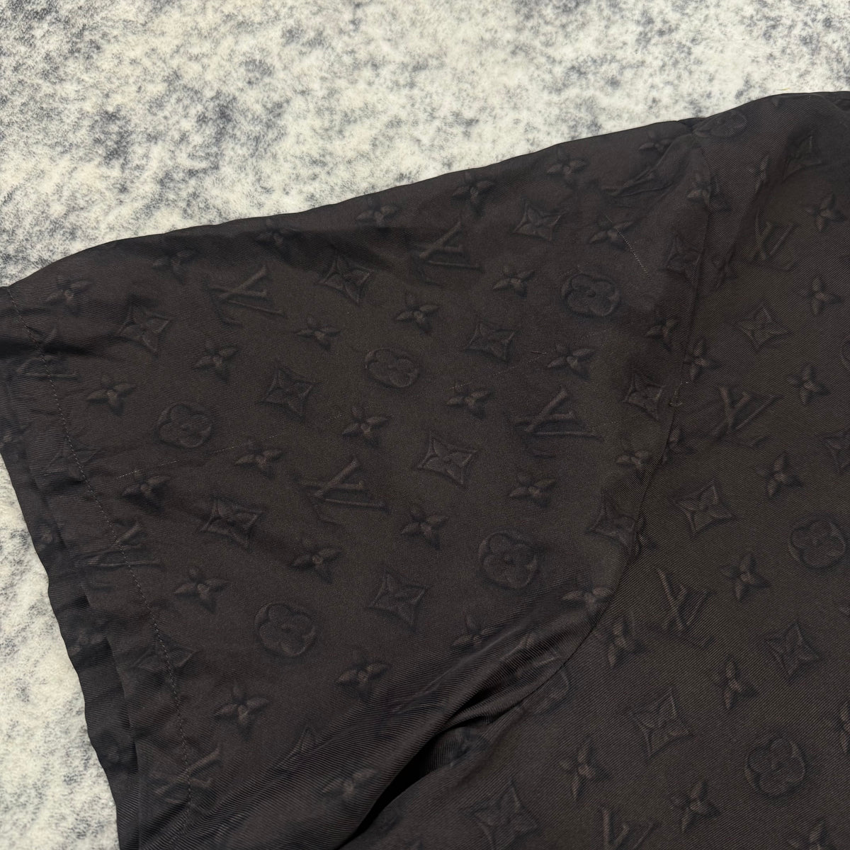 Louis Vuitton Printed Monogram Short-Sleeved Silk Shirt