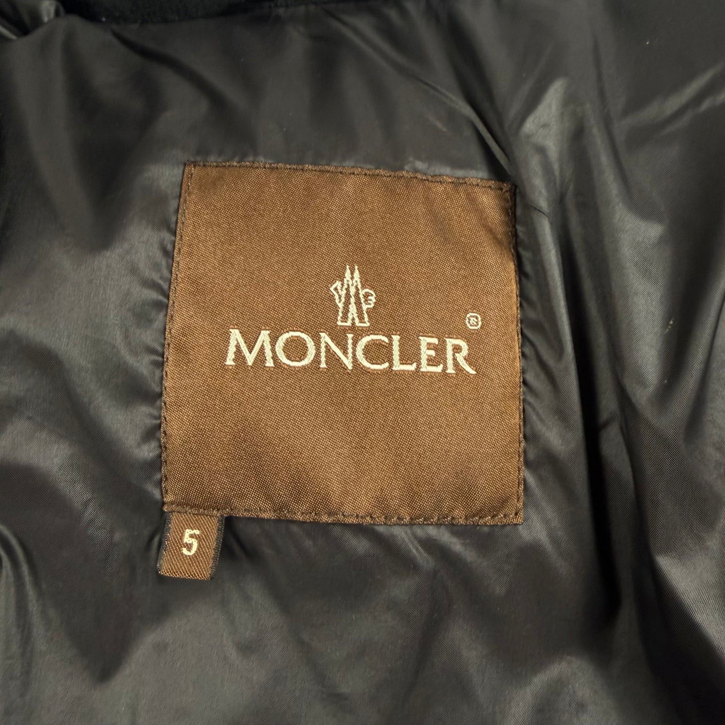 Moncler Vintage Brown Down Puffer Jacket With Sleeve Pocket