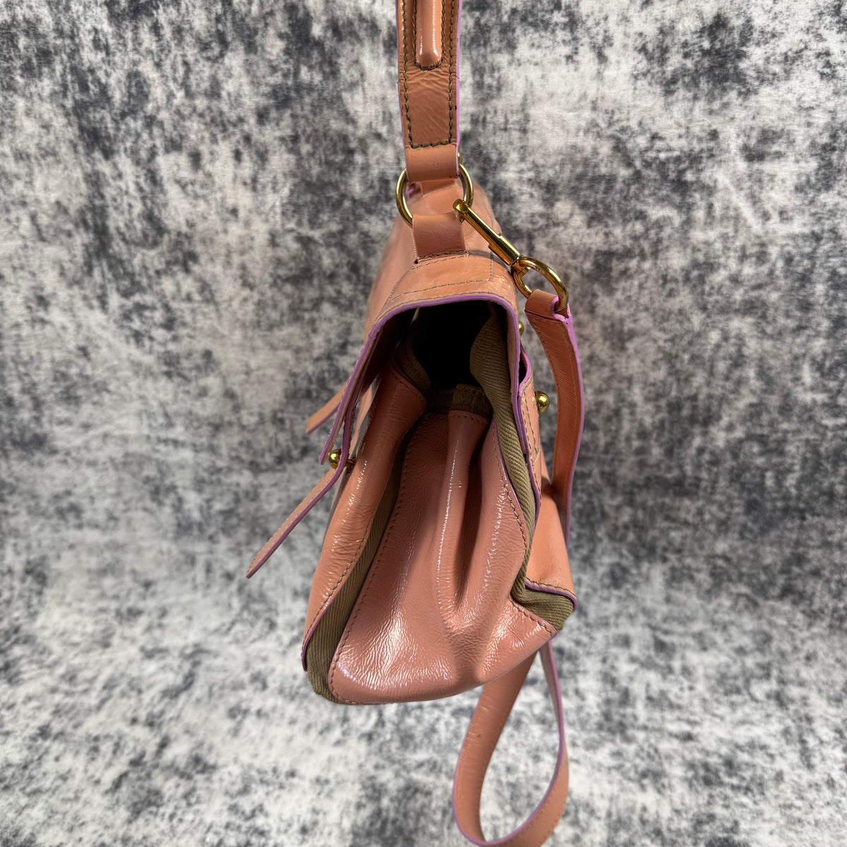 Vintage Yves Saint Laurent Muse Two Pink Patent Leather Shoulder Bag