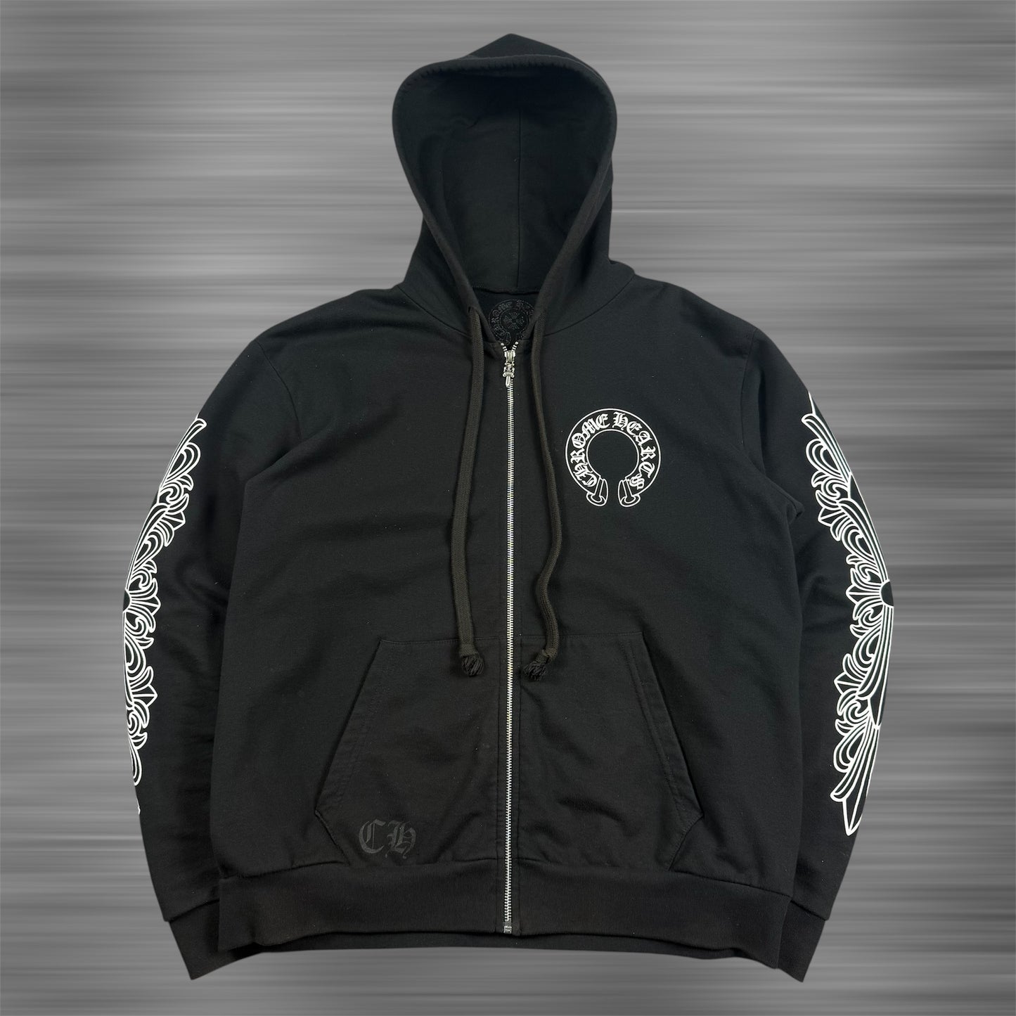 Chrome Hearts Floral Horseshoe Zip Up Hoodie