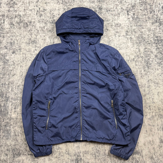 Prada Sport SGA466 Nylon Hooded Jacket Navy Blue