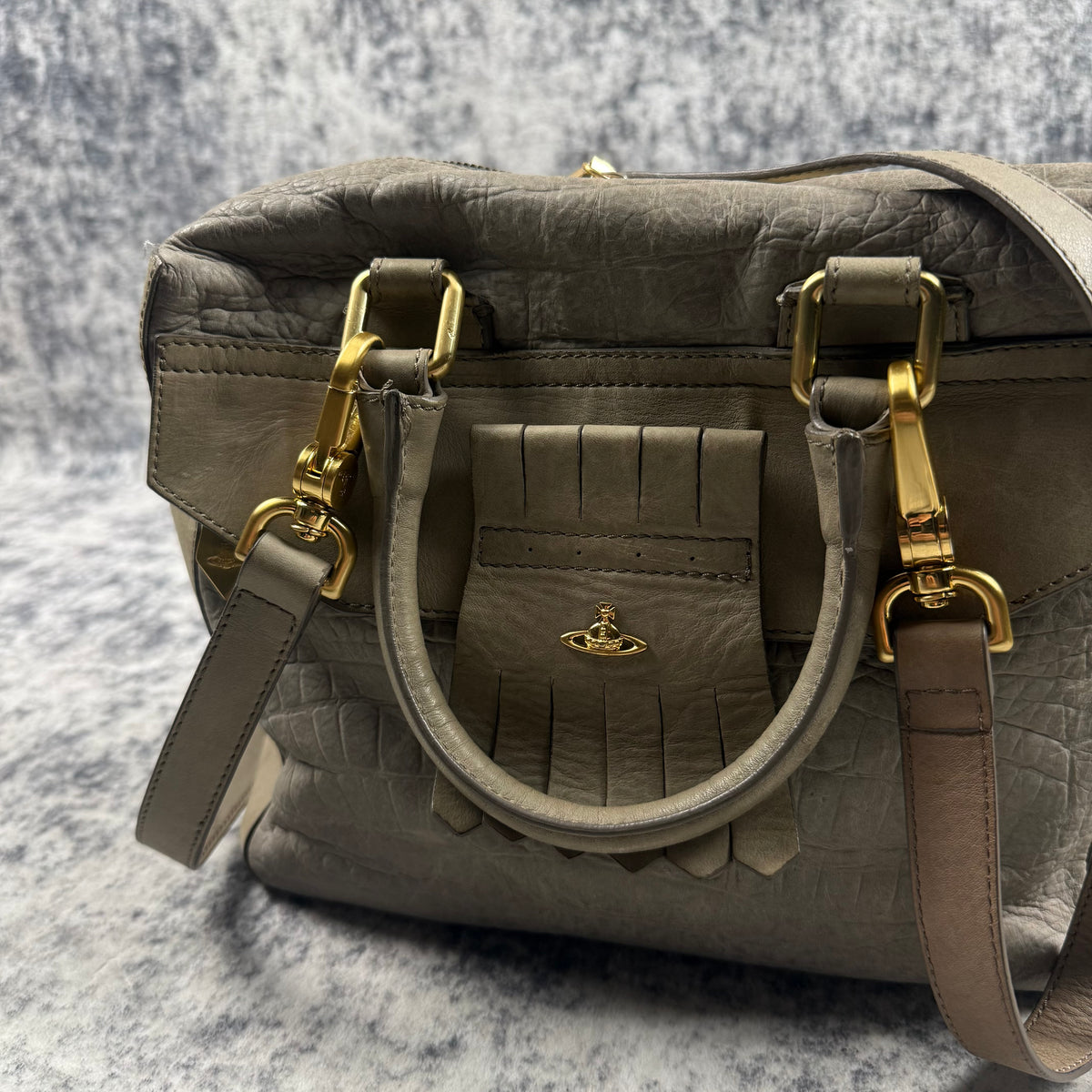 Vivienne Westwood Croc-Embossed Leather 2-Way Handbag