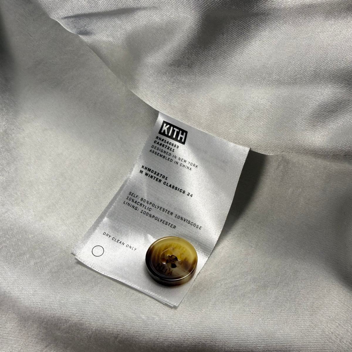 Kith Winter Classics 2024 Felted Jersey Jonah Liner Grey Jacket