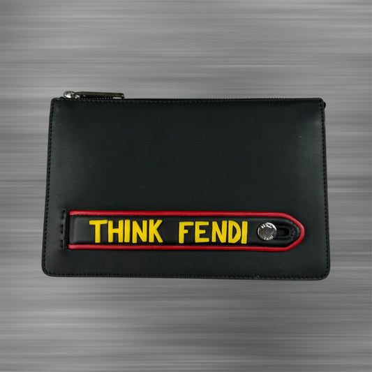 Fendi Black Think Fendi Pouch
