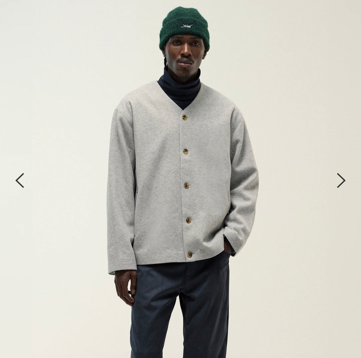 Kith Winter Classics 2024 Felted Jersey Jonah Liner Grey Jacket
